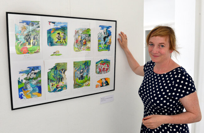Wo uns die Hoffnung grünt - Zeichnungen von Sylvia Graupner zu sehen - Die Zeichnerin und gebürtige Erzgebirgerin Sylvia Graupner bei einer früheren Ausstellung.