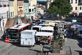 Wochenmarkt in Hainichen: Umzug ab Januar - Der Wochenmarkt in Hainichen findet bislang auf dem Marktplatz statt.