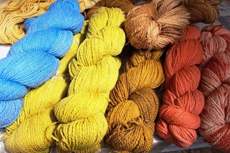 Workshop zum Färben von Wolle - Beim Workshop wird den Kursteilnehmern gezeigt, wie sie Wolle mit Naturmaterialien einfärben können.