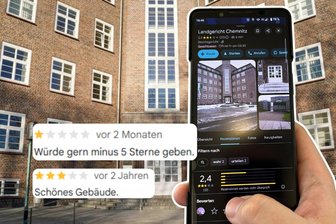„Würde gern minus 5 Sterne geben“: Wie Chemnitzer Behörden auf Google bewertet werden - Gerade aus dem Gerichtssaal raus und schon bewertet. Selbst das Landgericht hat Google-Sterne.