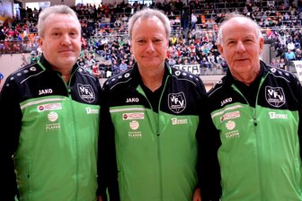 Zoff beim Vogtländischen Fußball-Verband? Präsident Andreas Wehner tritt zurück - Im Bild von links die Verbandsspitze mit Vizepräsident Gunter Schwab, VFV-Präsident Andreas Wehner sowie Vizepräsident Manfred Jahn.