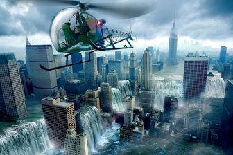 Zum Maya-Weltuntergang gibt's in der Sternwarte die Fakten - So stellen sich Menschen das Ende der Welt vor. Besonders gern wird New York dargestellt, wie es in den Fluten versinkt.
