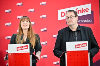 Zurück zur Kernbotschaft - Heidi Reichinnek und Sören Pellmann, Co-Vorsitzende der Bundestagsgruppe die Linke, haben Großes vor mit ihrer Partei.