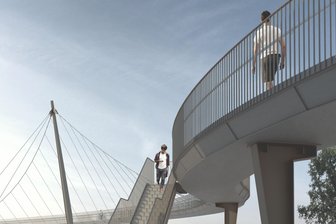 Zuschuss für Brücken-Neubau in Frankenberg fällt höher aus - Schlangenförmig soll sich die Brücke über die Bundesstraße zur Zschopauaue winden.