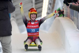 Julia Taubitz am Freitag beim Sprintfinale der Damen.