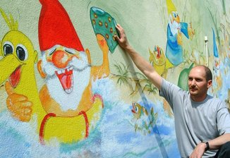 farbenfrohes Wandbild 