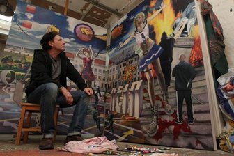Zwickau lehnt Bild-Geschenk eines Plauener Künstlers ab - Robert Schumann gerät ins Wanken (rechte Bildhälfte): Thomas Beurich in seinem Plauener Atelier.