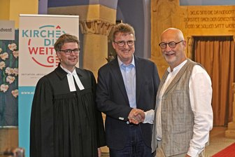 Zwickauer Lutherkirche erhält Auszeichnung: „Wir wollen uns nicht abschotten“ - Lüder Laskowski, Andreas Körnich und Roland Kutsche (v. l.) in der Lutherkirche Zwickau.