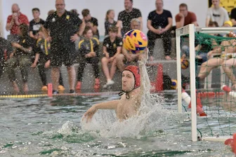 Zwickauer Wasserballer belohnen sich im Pokalwettbewerb doppelt - Mit starken Parade hatte Torhüter Alessandro Simeoni am Freitag im Pokalspiel großen Anteil am Zwickauer Heimsieg.