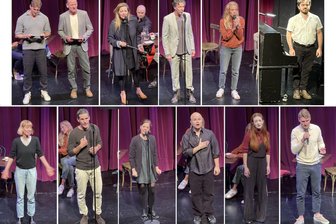 Zwischen Herzschmerz und Humor: Ein Chansonnachmittag in Freiberg - Das komplette Schauspielensemble war zum Chanson-Nachmittag gekommen.