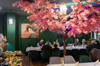 Zwischen Japan und Vietnam – Was das neue Sushi-Restaurant im Erzgebirge zu bieten hat - Seit Dienstag geöffnet: das neue Sushi-Restaurant in Annaberg. Ein Baum mit rosa Kirschblüten dominiert den Gastraum.