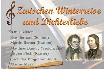„Zwischen Winterreise und Dichterliebe“: Festliches Osterkonzert im Schloss Schlettau - Das Veranstaltungsplakat zur Ostermontagsmatinee im Schloss Schlettau.