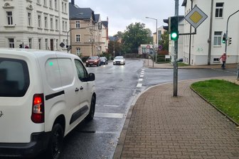 Zwölf Unfälle: Freiberg regelt Vorfahrt an Kreuzung neu - DIe Frauensteiner Straße in Freiberg ist wieder Vorfahrtsstraße.